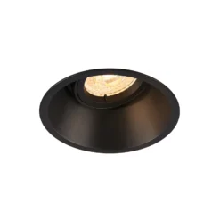 Lámpara empotrable SLV Horn, QPAR51, negra, aluminio, Ø 10,5 cm