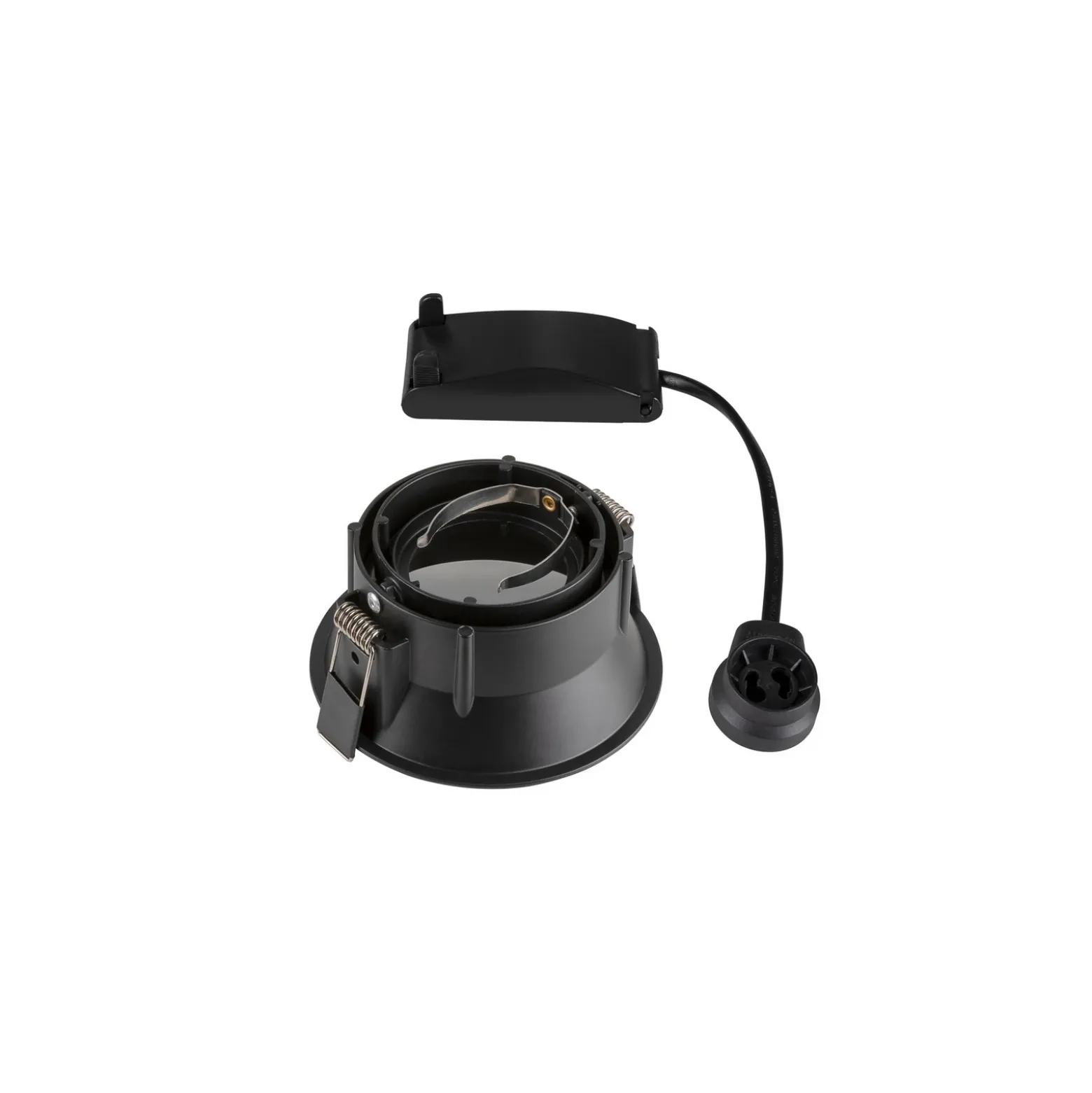 Lámpara empotrable SLV Horn, QPAR51, negra, aluminio, Ø 10,5 cm