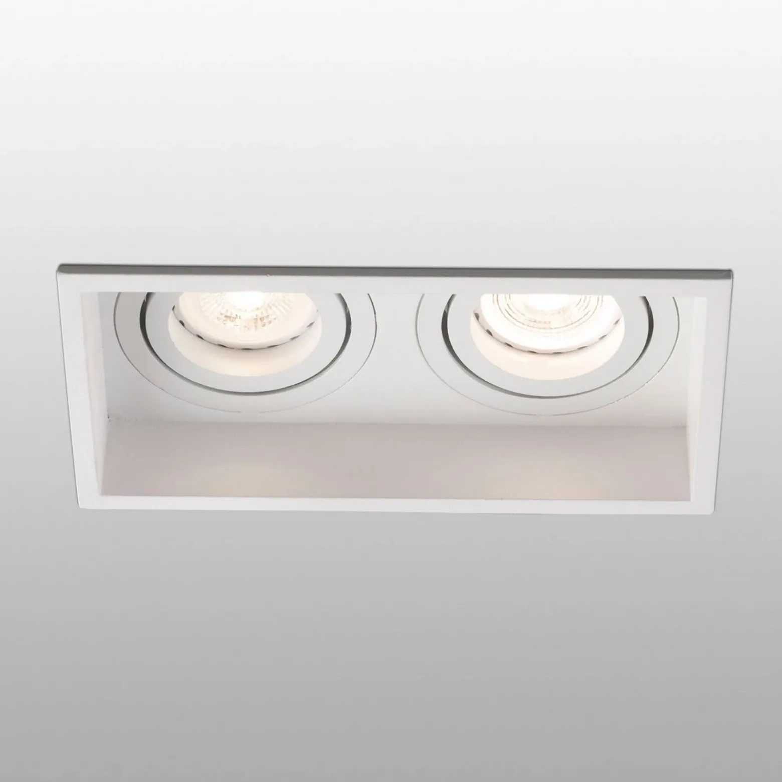 Lámpara empotrada Hyde, 2 luces giratorio, blanco