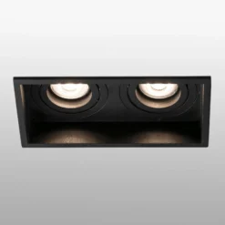 Lámpara empotrada Hyde, 2 luces giratorio en negro