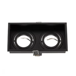Lámpara empotrada Hyde, 2 luces giratorio en negro