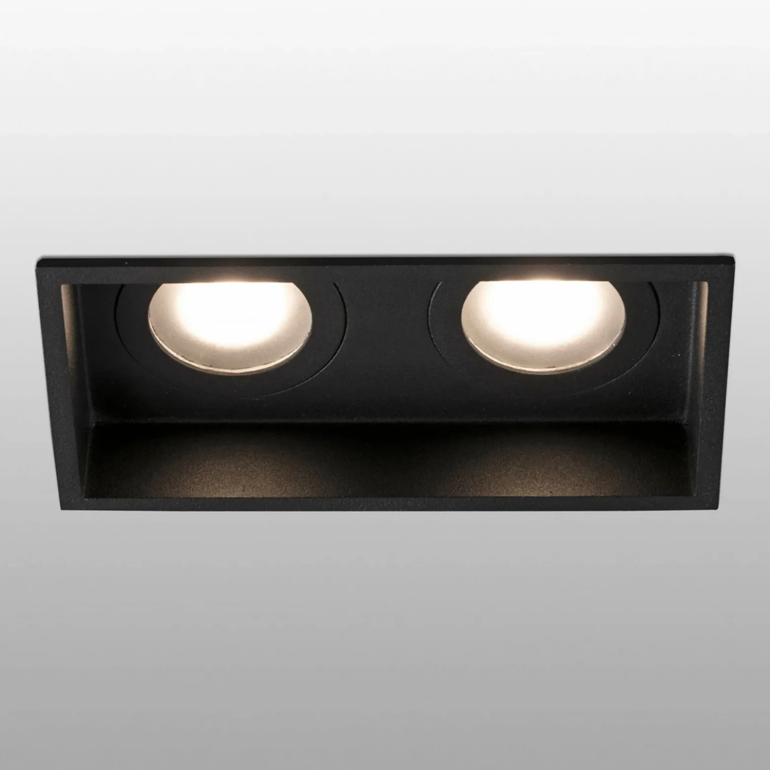Lámpara empotrada Hyde, 2 luces IP44 en negro