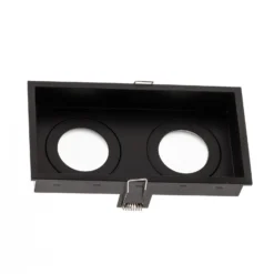 Lámpara empotrada Hyde, 2 luces IP44 en negro