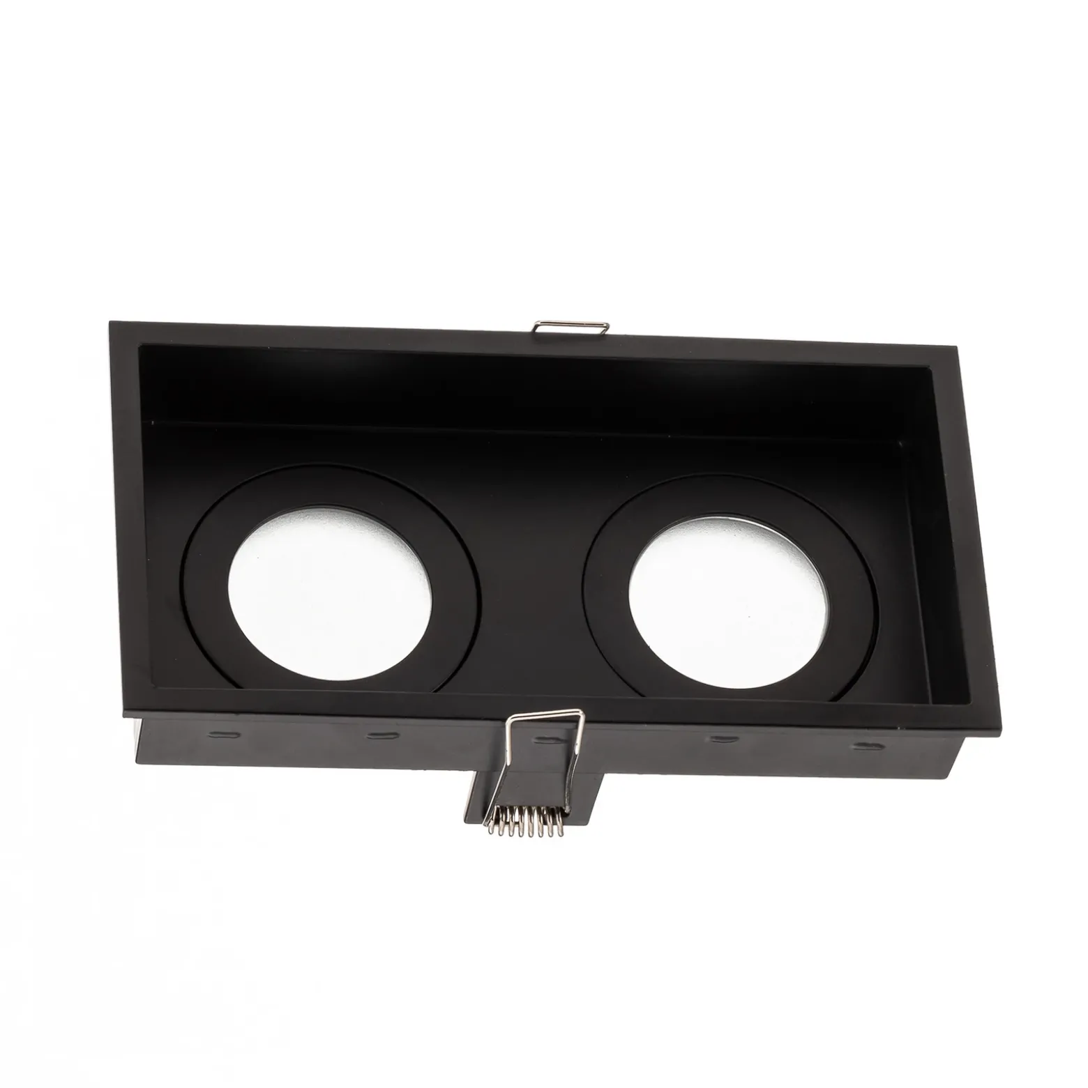 Lámpara empotrada Hyde, 2 luces IP44 en negro