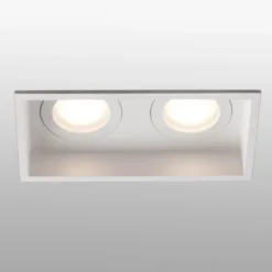 Lámpara empotrada Hyde, 2 luces IP44 en blanco