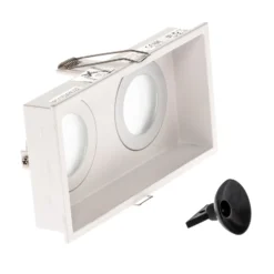 Lámpara empotrada Hyde, 2 luces IP44 en blanco