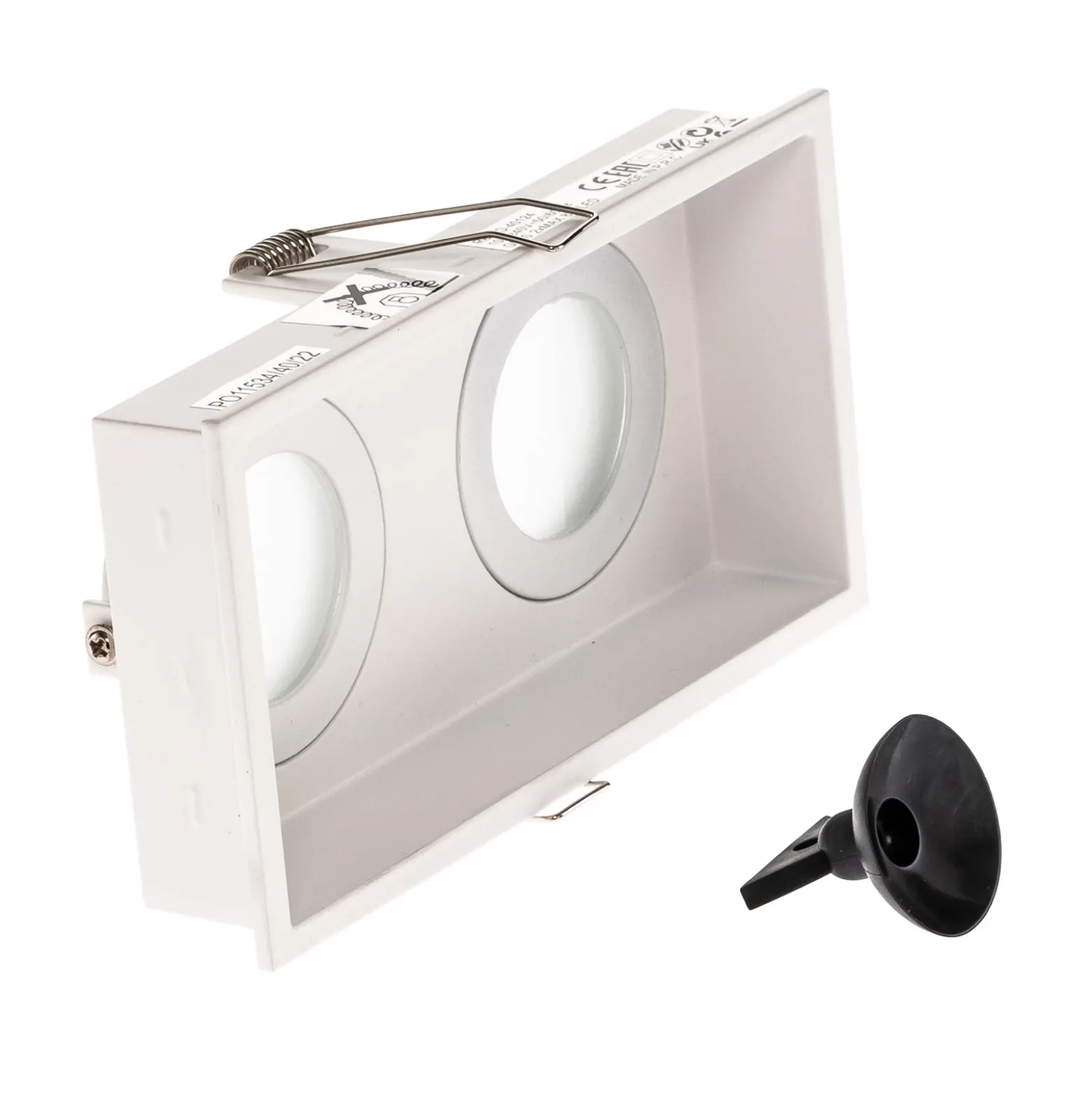 Lámpara empotrada Hyde, 2 luces IP44 en blanco