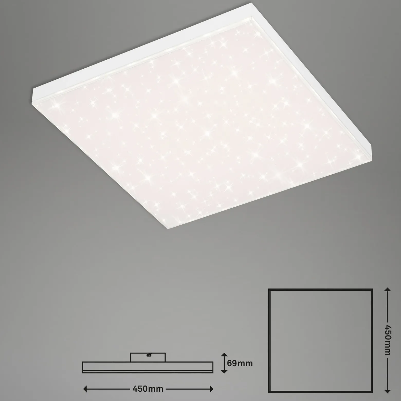 Lámpara estrellada LED Frameless CCT, 45x45cm