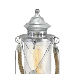 Lámpara farol de sobremesa Kirian plata antigua