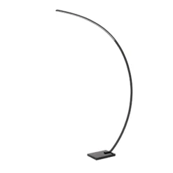 Lámpara LED arqueada Curve, negra, mármol, 192 cm, atenuable