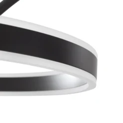 Lámpara LED arqueada Lucande Yekta, negra, 183 cm, atenuable