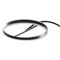 Lámpara LED arqueada Lucande Yekta, negra, 183 cm, atenuable