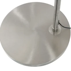 lámpara LED arqueada Ringlux, color acero, metal, CCT, atenuable