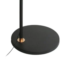 lámpara LED arqueada Ringlux, negro/dorado, metal, CCT, atenuable