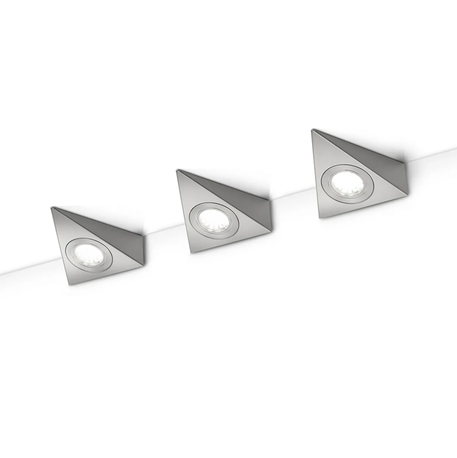 Lámpara LED bajo armario Ecco, set 3, níquel mate
