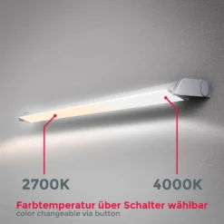 Lámpara LED bajo armario Gina, plateada, 2700 K/4000 K