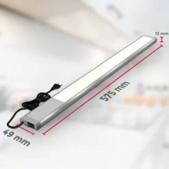 Lámpara LED bajo armario Kniff plateada, longitud 57,5 cm, 3000 K