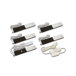 Lámpara LED bajo armario S-Pad F juego de 5 negro 4.000 K atenuador