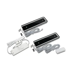 Lámpara LED bajo armario U-Pad F, juego de 2 3.000K negro Sensor