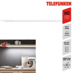 Lámpara LED bajo mueble Hephaistos, blanca, longitud 87 cm
