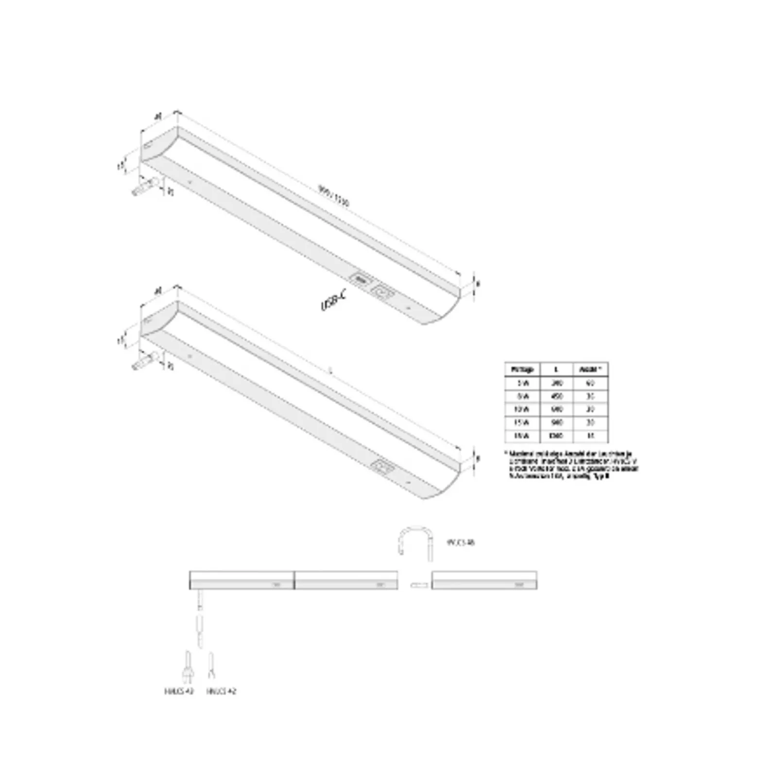 Lámpara LED bajo mueble ModuLite F, aluminio, 120 cm, 4.000 K Alu
