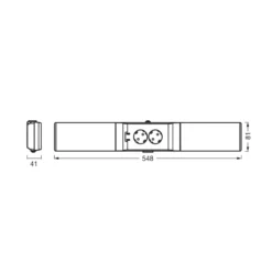 Lámpara LED bajo mueble OSRAM para montaje empotrado, casquillo negro, 3000 K,