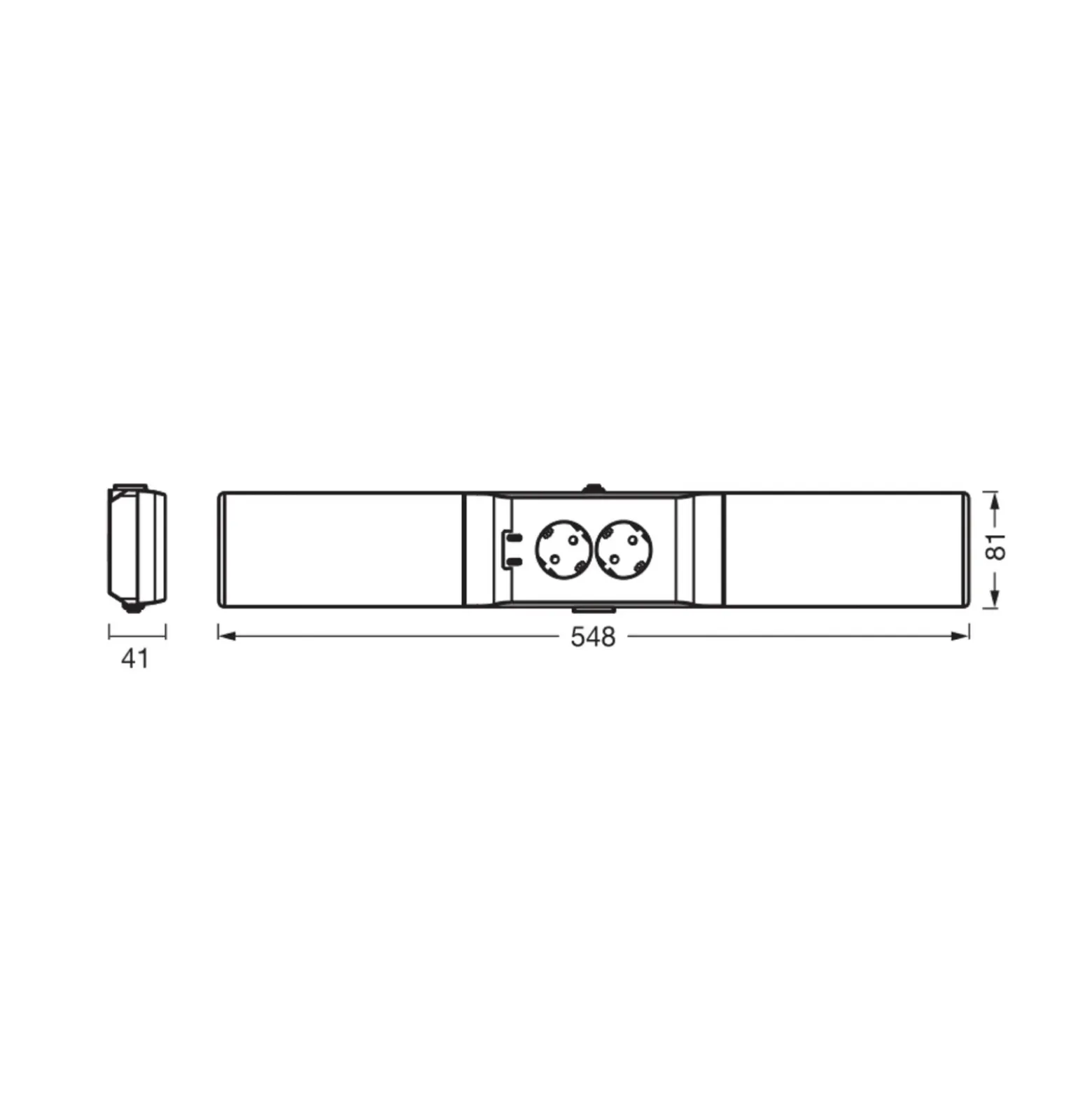 Lámpara LED bajo mueble OSRAM para montaje empotrado, casquillo negro, 3000 K,