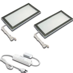 Lámpara LED bajo mueble Sky, juego de 2, 3000 K, acero inoxidable