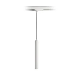 Lámpara LED colgante Slim, riel monofásico, blanco, aluminio, 5 W, 2700 K