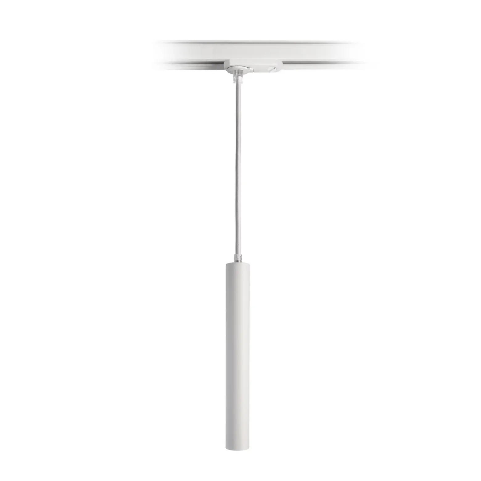 Lámpara LED colgante Slim, riel monofásico, blanco, aluminio, 5 W, 2700 K
