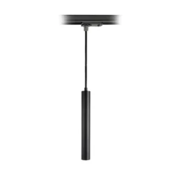 Lámpara LED colgante Slim, riel monofásico, negro, aluminio, 5 W, 2700 K