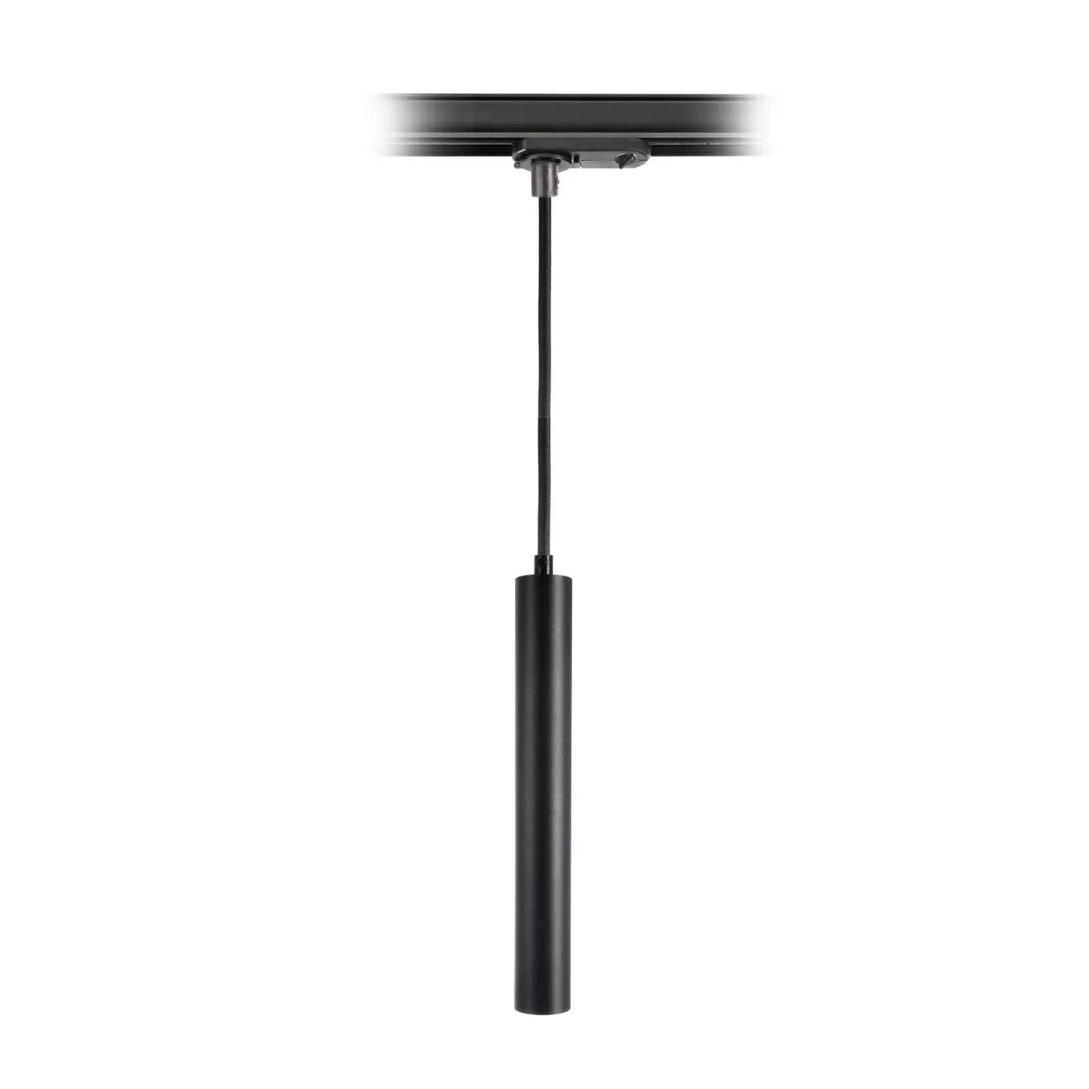 Lámpara LED colgante Slim, riel monofásico, negro, aluminio, 5 W, 2700 K
