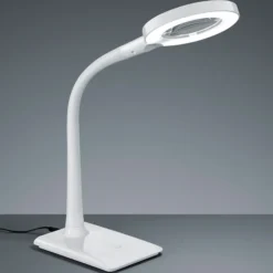 Lámpara LED con lupa Lupo en blanco