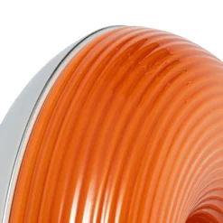 Lámpara LED de mesa/pared Fjora de Lindby, naranja/cromo, Ø30 cm, atenuable.