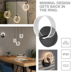 Lámpara LED de pared OSRAM Decor Circle, CCT, negro