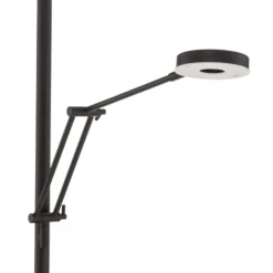 lámpara LED de pie Barrie con brazo de lectura, negro mate