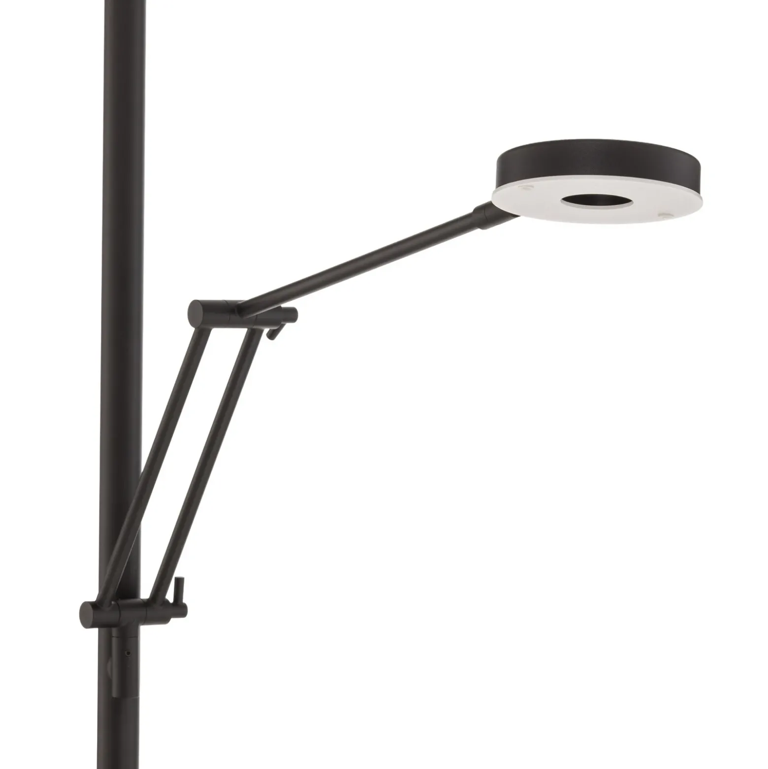 lámpara LED de pie Barrie con brazo de lectura, negro mate
