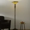 Lámpara LED de pie Diamond, estilo Tiffany