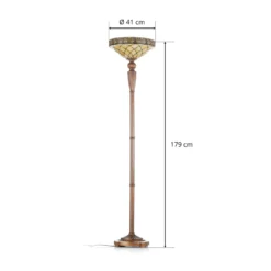 Lámpara LED de pie Diamond, estilo Tiffany