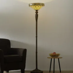 Lámpara LED de pie Diamond, estilo Tiffany