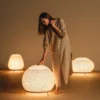 lámpara LED de suelo Knit 7492 beige, altura 51 cm, 927 Casambi, de Vibia