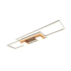 Lámpara LED de techo Albany, marrón, 100 x 28 cm, aluminio, CCT atenuable