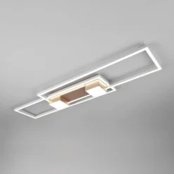 Lámpara LED de techo Albany, marrón, 100 x 28 cm, aluminio, CCT atenuable