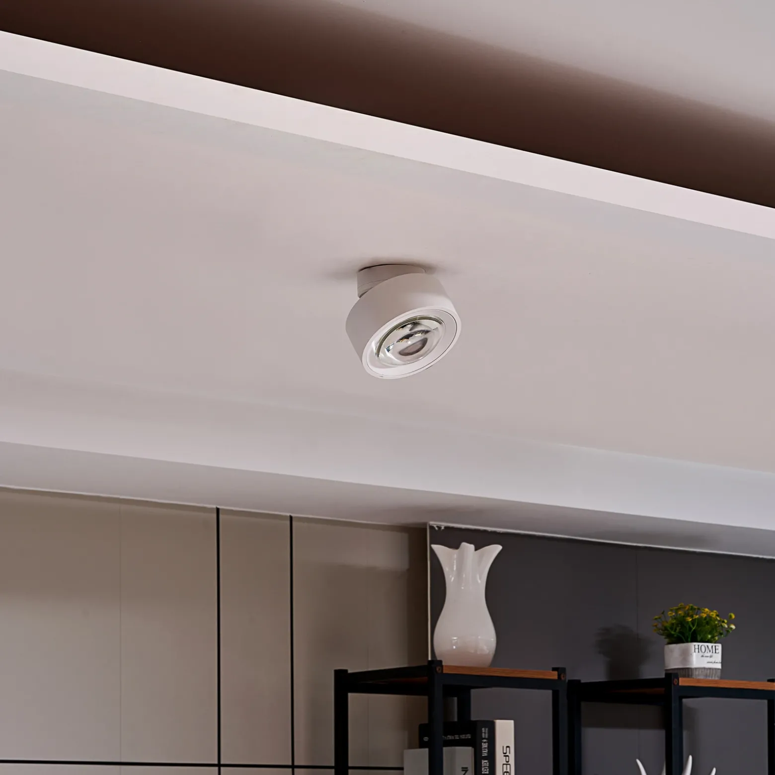 Lámpara LED de techo Arcchio Rotari, blanca, 12 cm, orientable