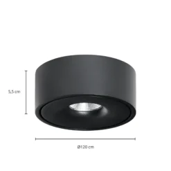 Lámpara LED de techo Arcchio Rotari, Ø 12 cm, luz hacia arriba y hacia abajo,