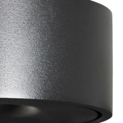 Lámpara LED de techo Arcchio Rotari, negra, de metal, Ø 12 cm