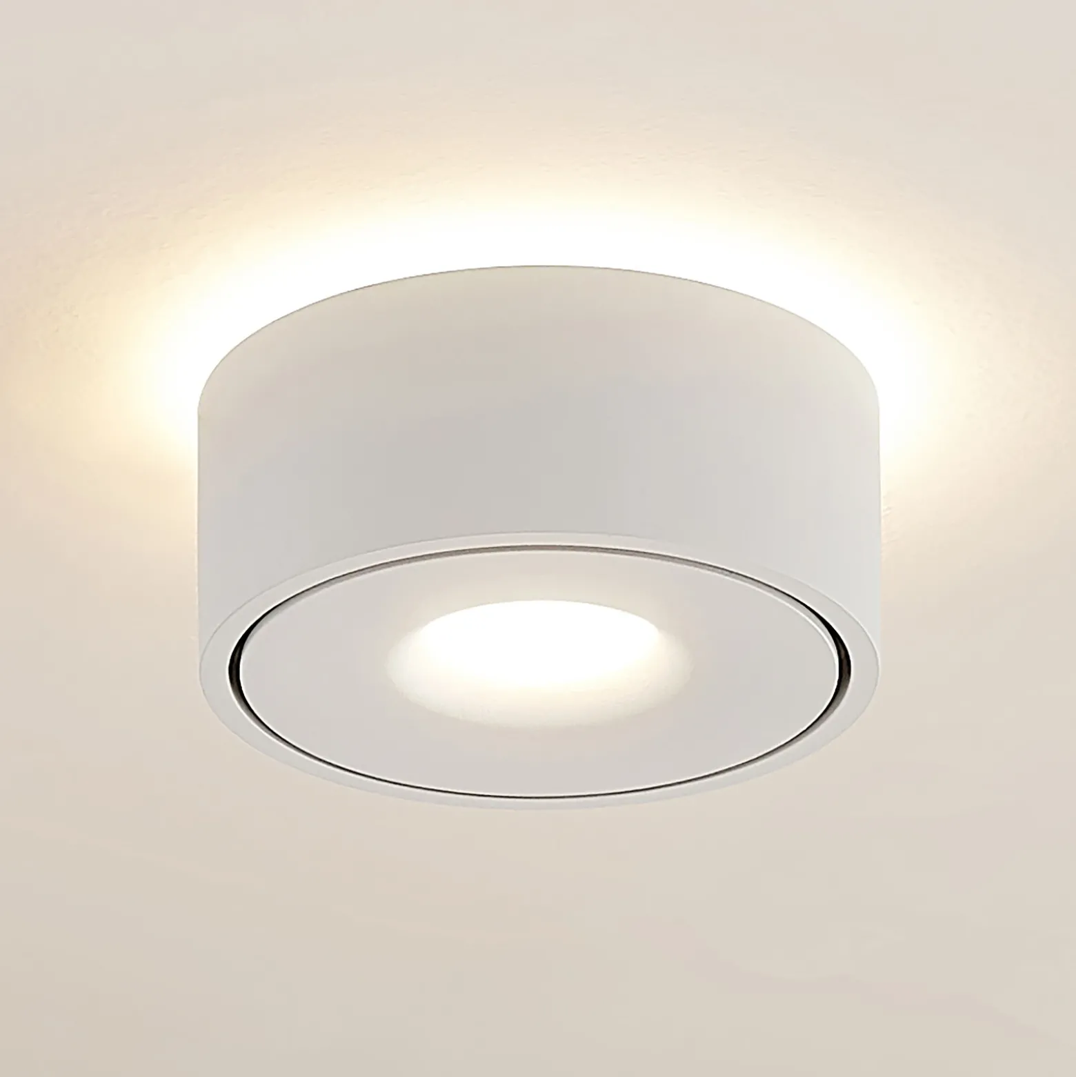 Lámpara LED de techo Arcchio Rotari, blanca, con luz hacia arriba y hacia
