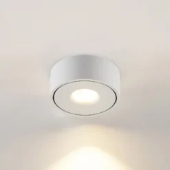 Lámpara LED de techo Arcchio Rotari, blanca, metal, Ø 12 cm