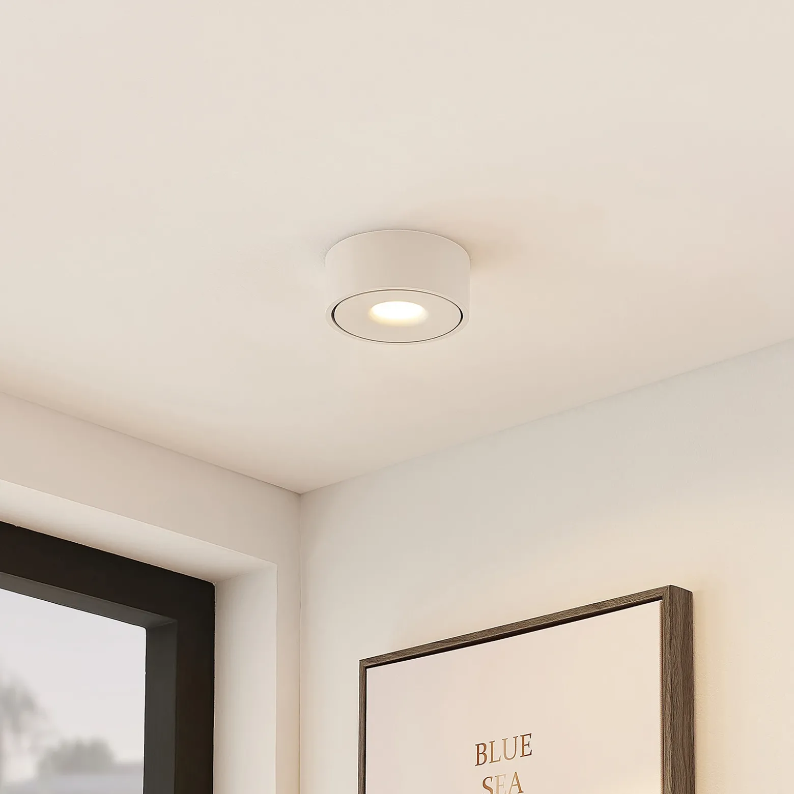 Lámpara LED de techo Arcchio Rotari, blanca, metal, Ø 12 cm