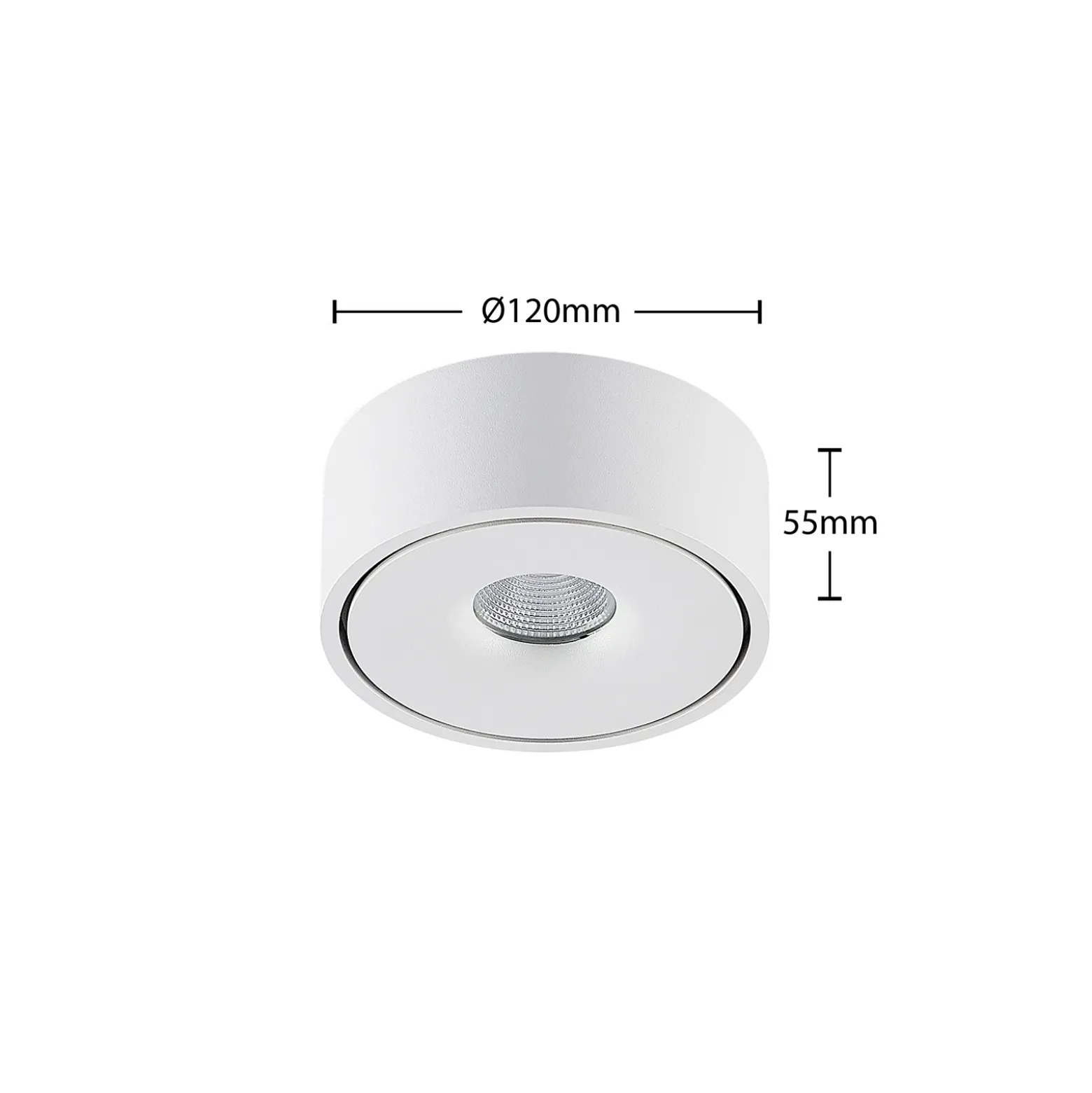 Lámpara LED de techo Arcchio Rotari, blanca, metal, Ø 12 cm